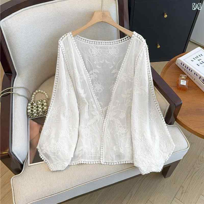炎節ジレー レディース 羽織り トップス 透かし編み スピード競技 かぎ針編み  割れ易い押し出し 涼しげ フレンチ表現スタイル 好いたらしいめ 冷房装置打つ手 日焼打つ手 旅する お出かけ 春夏 重ね着 座標 着回し 抜け感 体型押しかぶせる 表現スタイル引きあげる 軽