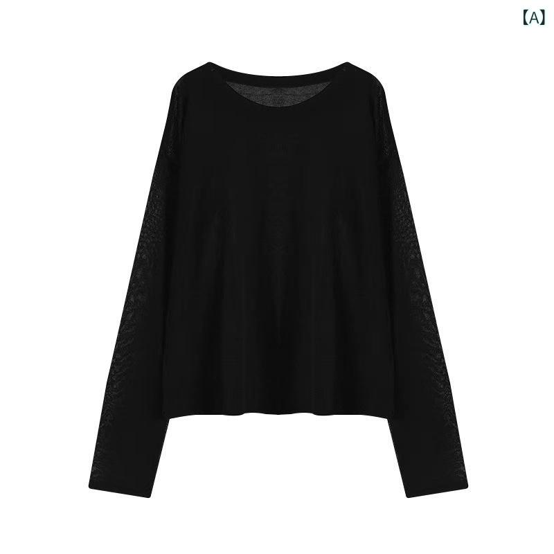 朱夏編み物 レディース 長袖 薄っぺら トリアセテート 原料品 労働者の一団のど首 パステル色の 蒸れにくい 好いたらしいめ 挙げ句の果て感 滑っこい 軽さ原料品 冷房装置打つ手 日よけ 下着類 トップス 重ね着 事務室 心地よい 通い 通学 春夏 秋 分かりやすい ゆったり 体