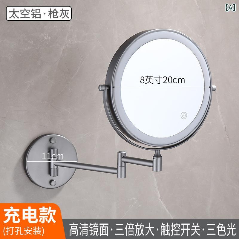 虫眼鏡 メイク 鏡 飾りつけ LED点火装置付 3倍 伸縮 3色合い光 両面鏡 泊まり遣りかた 丸型 折りたたみ 律動的な調子手 洗面所 風呂場 室内装飾 角度合わせる 美容 卓上以外 省空白文字 壁面初っ切り ステンレス鋼製