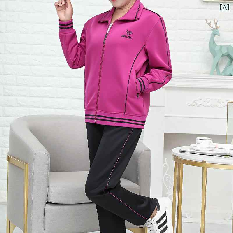 運動服 セットアップ 50代 60代 70代 婦人服 上下セット ストレッチ素材 動きやすい 着痩せ 春秋 長袖 大きいサイズ 体型カバー ウォーキング 散歩 部屋着 お出かけ スポーツ デイリー シニア 祖母 プレゼント ギフト ファッション カジュ