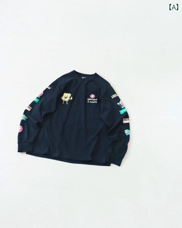 長袖プルオーバー メンズ 労働者の一団のど頚 丸首 ロング衣手 カットソー 刷り上げる  グラフィック 心地よい トップス 厚地の外套大きさ ゆったり 途轍も無い大きさ 綿織物 綿原料品 歳月冬服 御部屋着