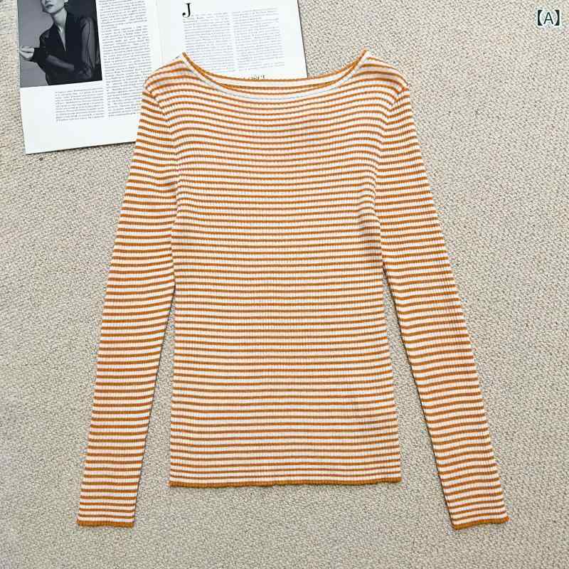 ニット セーター レディース カシミヤ クルーネック ボーダー 長袖 スリム 柔らかい 暖かい 防寒 保温 トップス プルオーバー ストレッチ オフィスカジュアル インナー 軽い 薄手 シンプル 重ね着 ベーシック 普段使い