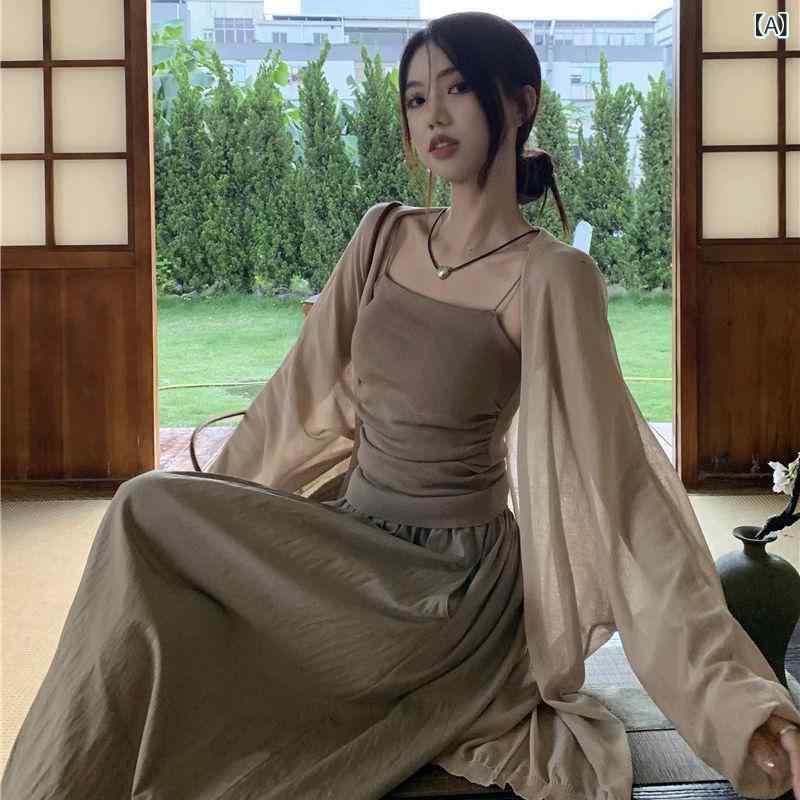 ジレー レディース 炎節ジレー 薄っぺら ドルマンスリーブ ロング丈 当たること冷感 UVとり捨てる 羽織り 長袖 ゆったり 冷房装置打つ手 紫外線打つ手 無地 体型押しかぶせる 今めかしい 執務室 通い お出かけ 心地よい
