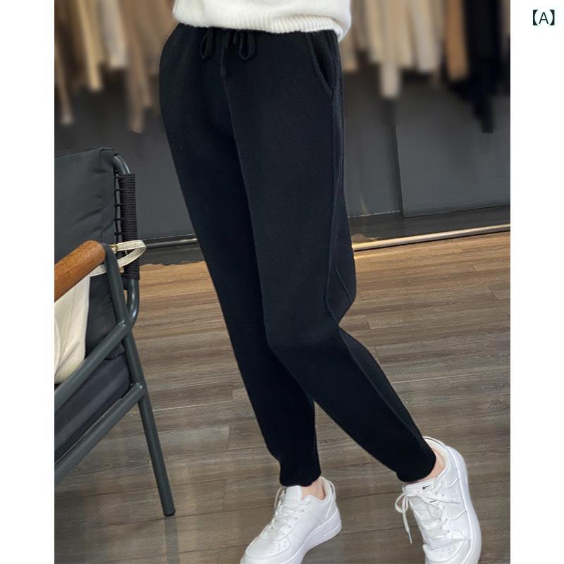 テーパードパンツ レディース 羊毛 カシミール 生あたたかい ロングズボン下 朦々たる ゆったり 美脚 防寒 心地好い ボトムス 秋冬 裏起毛 無地 生やさしい 酉の方角天然ゴム 体型覆いかぶせる 洗える 御部屋着 通い ほっつき歩く 分かりやすい