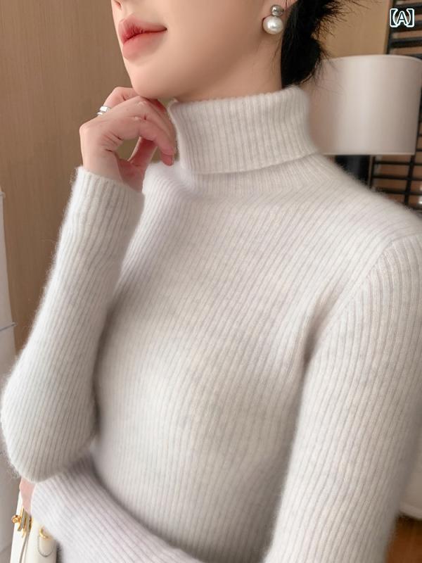 ニット レディース セーター カシミヤ タートルネック ハイネック プルオーバー リブニット 長袖 トップス インナー 無地 タイト ストレッチ 保温 暖かい 防寒 柔らかい 伸縮性 重ね着 カジュアル 秋冬 通勤