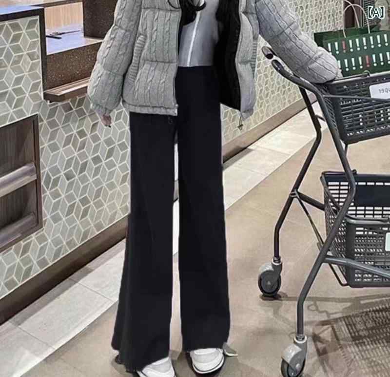 ワイドパンツ レディース ニット ハイウエスト 起毛感 落ち感 美シルエット ウエストゴム リラックス ワンマイルウェア 秋冬 防寒 柔らかい 履き心地 楽ちん 部屋着 普段使い ロング丈 厚手 ストレッチ お出かけ シンプル 体型カバー 大人 ボトムス