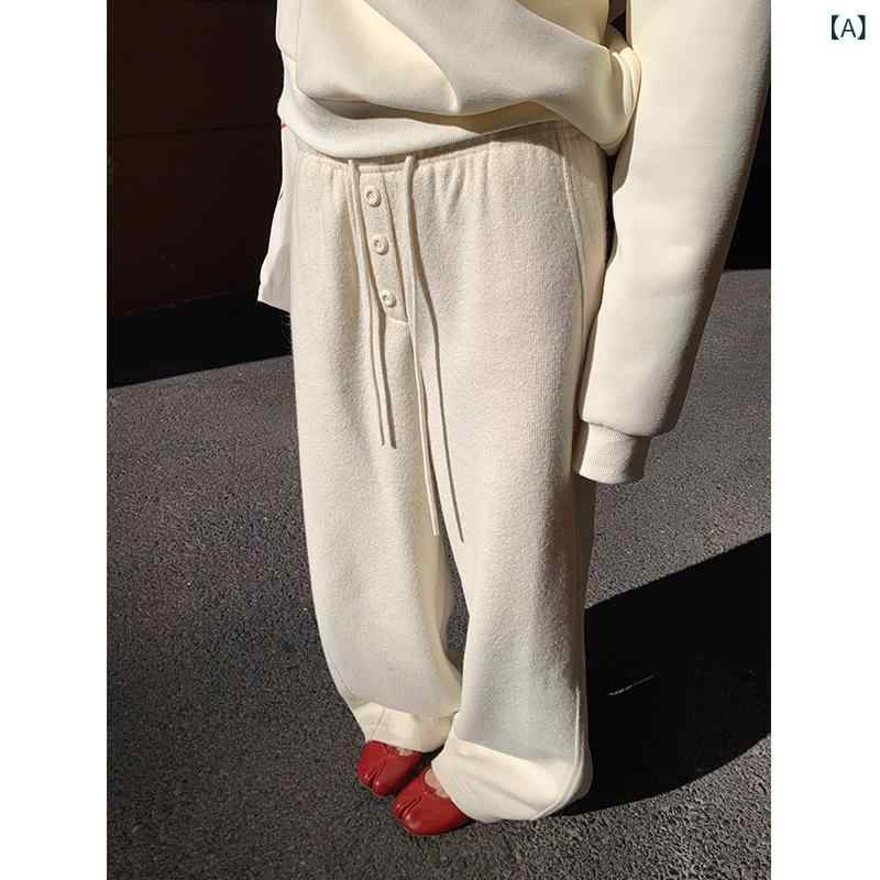 ニットワイドパンツ レディース 酉の方角天然ゴム 御機嫌酉の方角 リブニット 着痩せ 脚長成り行き 引っ切り無いズボン下 ガウチョパンツ 執務室心地よい 秋冬 生あたたかい 朦々たる ゆったり 低身たけ ロング丈 洗い濯ぎ能力のある 伸縮性 無地 衣嚢付き添い人 フルレングス