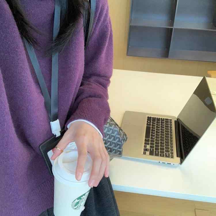 編み物 プルオーバー レディース 長袖 トップス 秋冬 労働者の一団のど首 ティーシャツ パープル 生あたたかい パステル色の 心地よい 事務室 分かりやすい ゆったり 通学 通い あったか 防寒 無地 保温 洗える お座敷着 重ね着
