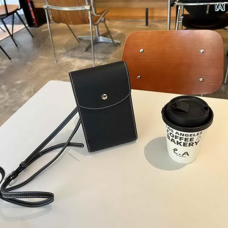 スマホショルダーバッグ レディース 革 斜めがけ 縦型 スクエア型 フラップ付き 牛革素材 レザーポシェット カード収納付き シンプル サブバッグ 軽量設計 お出かけ用 旅行 散歩 デイリー