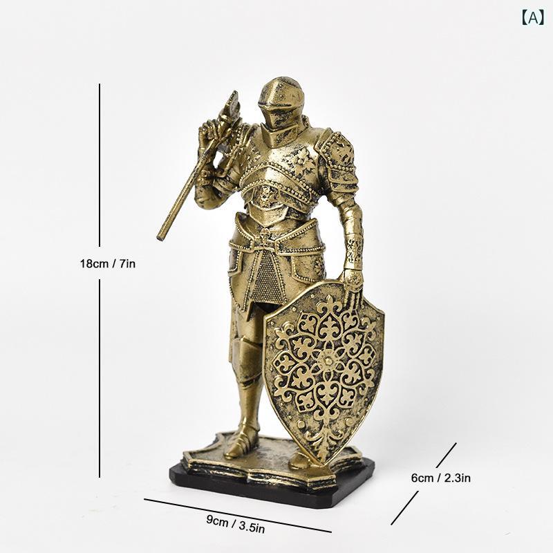 置物 騎士 中世 北欧 インテリア オブジェ アンティーク レトロ 西洋 鎧 甲冑 彫刻 卓上 玄関 リビング オフィス 飾り かっこいい 贈り物 プレゼント ギフト 父の日 記念品 デスク 装飾品 雑貨 4,852円