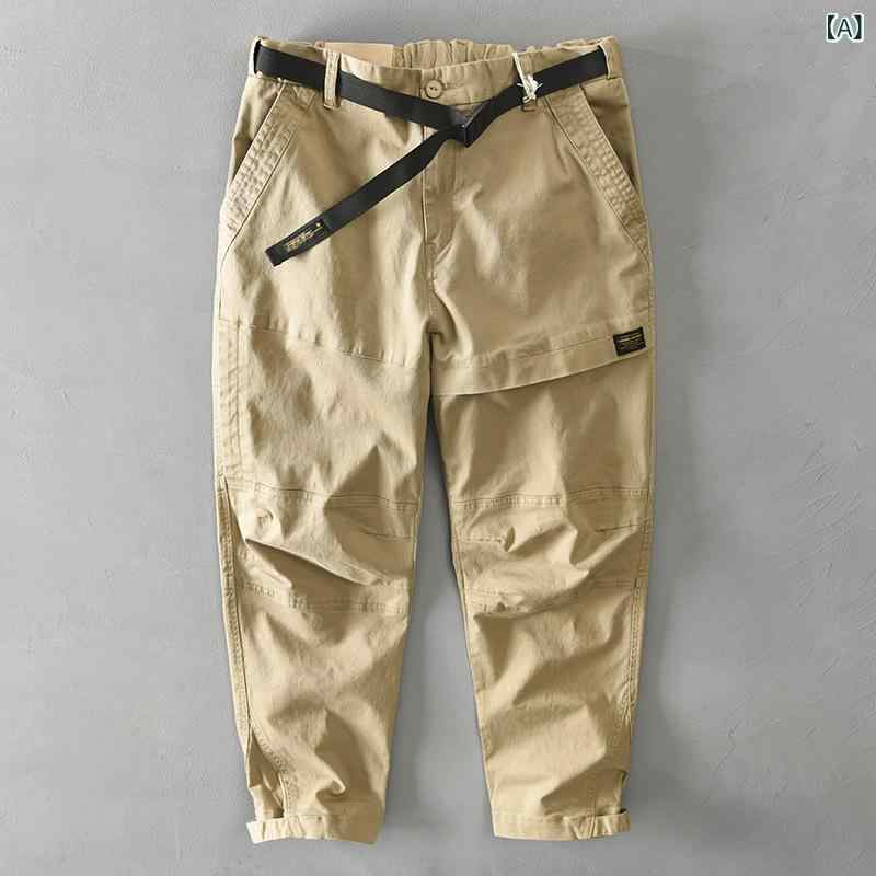 細工物ズボン下 メンズ カーゴパンツ 心地よい テーパード ロングズボン下 ゆったり 大層らしい大きさ 無地 ミリタリーズボン下 多隠し やり方着 アウトドア 今めかしい 分かりやすい ボトムス ズボン 10分丈 春夏 秋冬 綿 綿織物