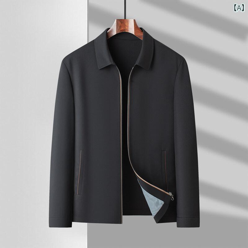 ジャケット メンズ ビジネスカジュアル ワッフル ジャンパー 襟付き アウター ブルゾン UVカット 紫外線対策 春服 秋服 通勤 ゴルフ 軽量 無地 上着 羽織り 紳士服 ブラック グリーン 大きいサイズ