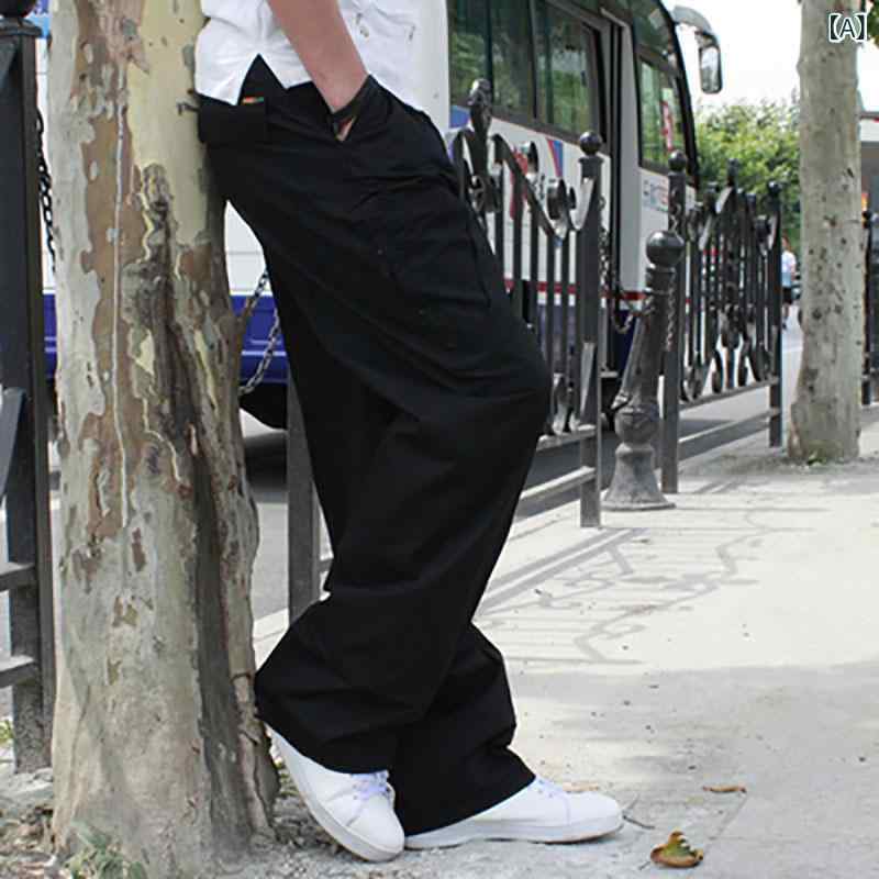 カーゴパンツ メンズ 大きいサイズ ワークパンツ ロングパンツ 多ポケット ゆったり ワイド ミリタリー 作業服 薄手 軽量 夏用 涼しい ストレッチ カジュアル 作業着 アウトドア ボトムス 無地 3L 4L 5L ウエストゴム