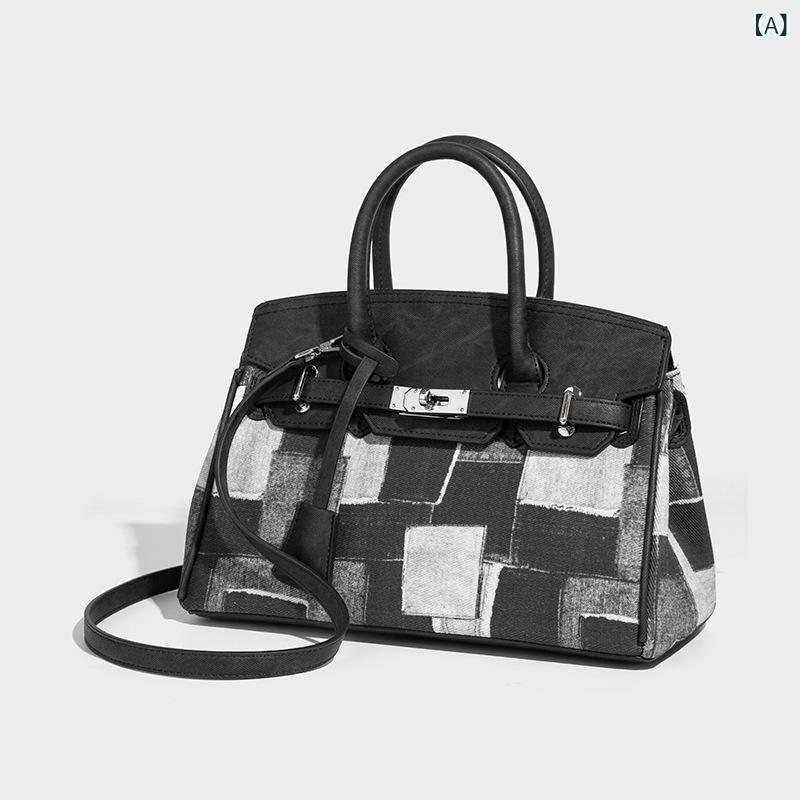 ハンドバッグ レディース デニム ショルダーバッグ 2WAY バイカラー パッチワーク ワンハンドル 斜めがけ 肩掛け 手提げ 鞄 ヴィンテージ風 大容量 カジュアル お出かけ 通勤 通学 スクエア型 丈夫