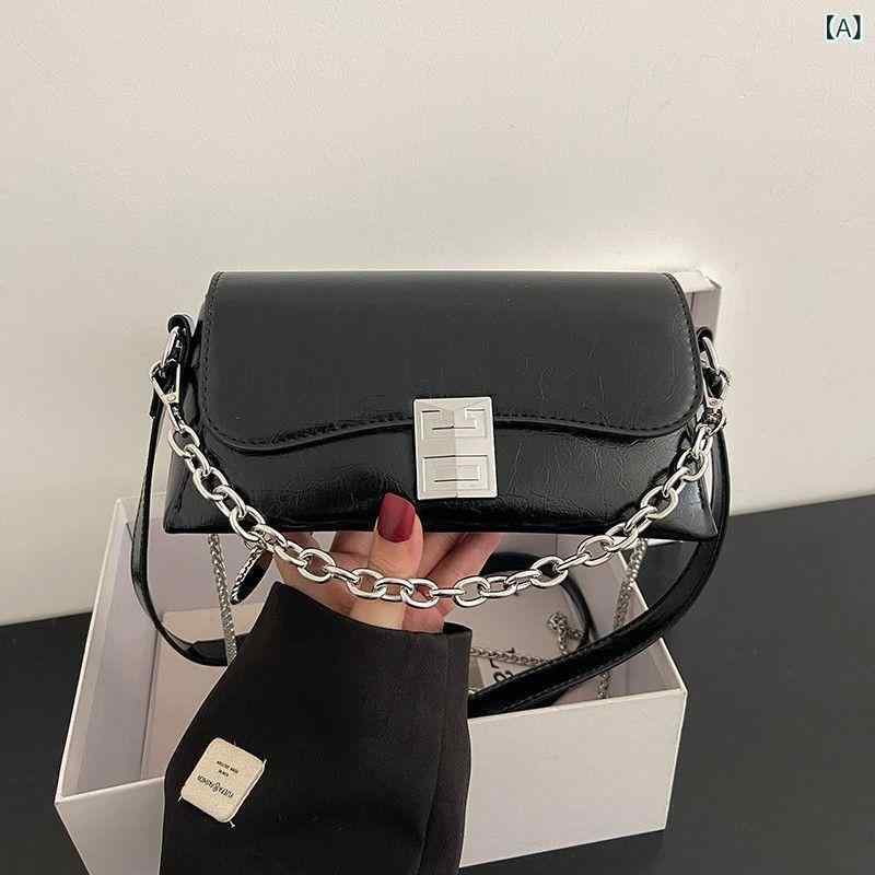 ショルダーバッグ レディース チェーンバッグ ワンショルダー バゲットバッグ 肩掛け 斜めがけ 軽量 スクエア ミニバッグ 合皮 レザー調 シンプル お出かけ 通勤 旅行 冠婚葬祭 カジュアル 無地 鞄 かばん サブバッグ ギフト