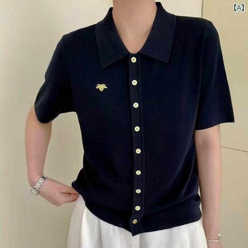 編み物ジレー レディース ポロ襟 刺?入り口・入口 麻混 朱夏編み物 春夏 半袖 トップス 前くい違い名取り草 羽織り 通気性 速乾 紫外線打つ手 薄っぺら 軽さ 冷房装置打つ手 冷やりとした 好いたらしい