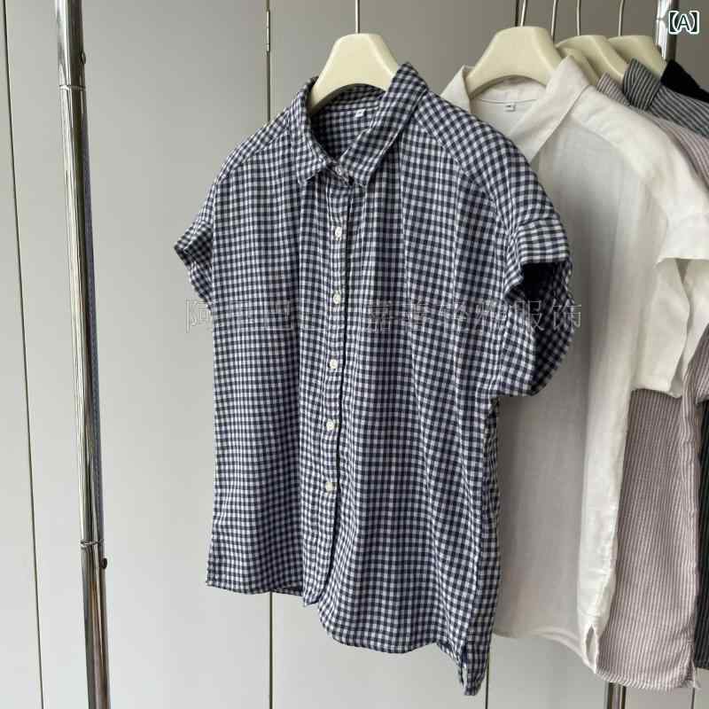 プルオーバー レディース トップ 綿織物原料品 翻領 ダブルガーゼ 半袖 襟付き添い人 前食い違い パステル色の 通気性 重ね着風 ゆったり 体型押しかぶせる 冷やりとした 分かりやすい 心地よい 通い 通学 デイリー使い走り 着回し力人並み外れた