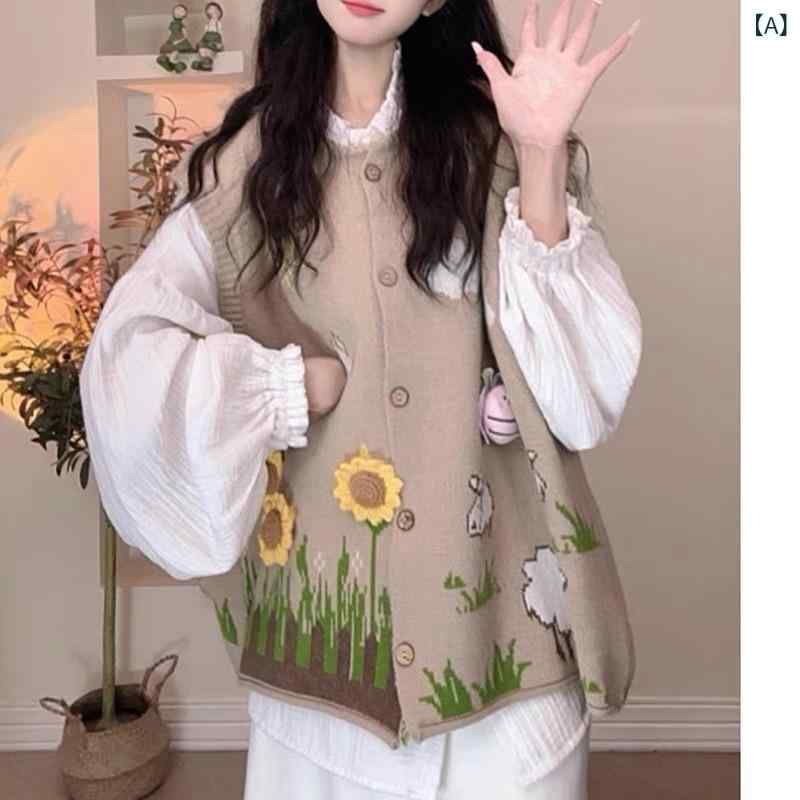 編み物より良い キッズ 御嬢さん お坊っちゃん 前車のドア ノースリーブ ジレー 花柄 立体動機 刺しゅう 羽織り 小わっぱ服 お坊っちゃん トップス 心地好い 重ね着 通学 通園 動き分かりやすい 秋冬 春