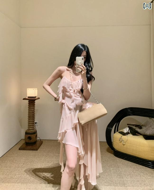 ワンピース レディース キャミソールワンピース ロング丈 透け感 シフォン素材 フレア マキシ丈 リゾート 海辺 旅行 体型カバー マキシワンピース 軽やか 動きやすい ゆったり ロングワンピース|やすらぎマーケット