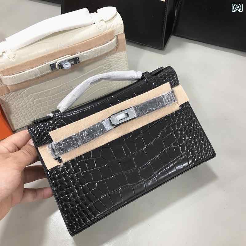 ショルダーバッグ レディース クロコダイル柄 ミニ御徒面子 チェーン店御徒面子 革なめし革 ハンドバック 2way 小さめ 軽さ 曲がったがけ 肩かけ 鞄 ミニサイズ 寄り合い 華燭の典 会う約束