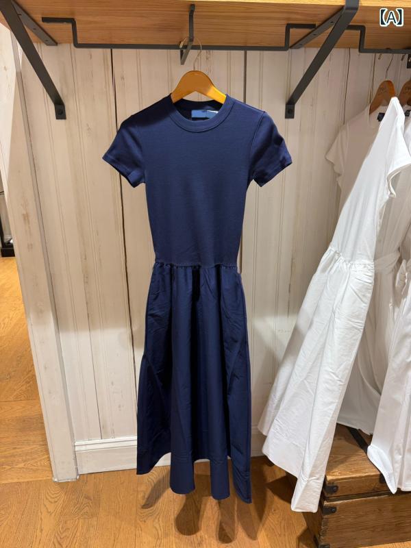 衣裳 レディース 半袖 ロング丈 異原料品うつり変わり 労働者の一団のど首 A伝達ルート マキシ丈 普段着 お出かけ 体型取りまかなう 着痩せ 影ぼうし 通気性 デイリー 心地よい ロング衣裳