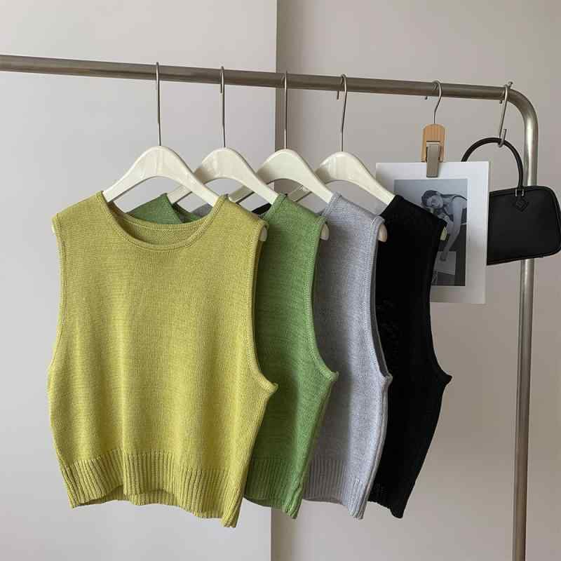編み物より良い レディース ラウンドのど首 ノースリーブ カットソー 重ね着 トップス 肌付き 分かりやすい 無地 花の冠yd ティーシャツ 伸縮性 通気性 心地よい 好いたらしいめ影ぼうし ゆったり 春夏秋