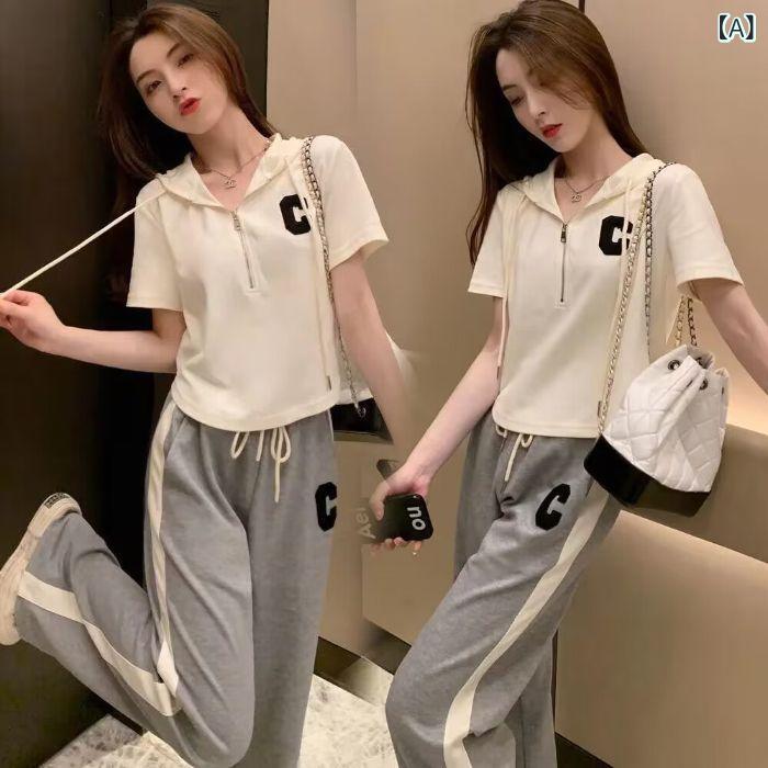 セットアップ レディース 夏服 上下セット 半袖 トップス ショートパンツ コットン混 薄手 通気性 涼しい スポーツウェア ルームウェア 部屋着 ワンマイルウェア 動きやすい 楽ちん