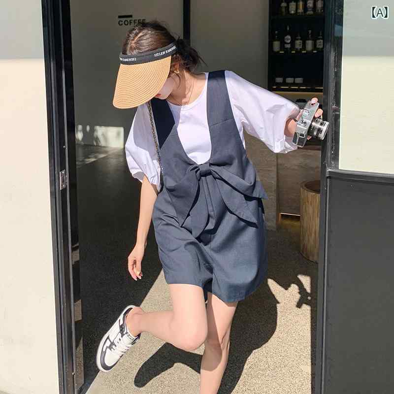 上っ張り レディース セットアップ ティーシャツ 遊撃手ズボン下 上下書き割り 心地よい 韓国 半袖 トップス 半ズボン ゆったり 動き分かりやすい 夏服 デイリー お座敷着 お座敷御召しもの 分かりやすい