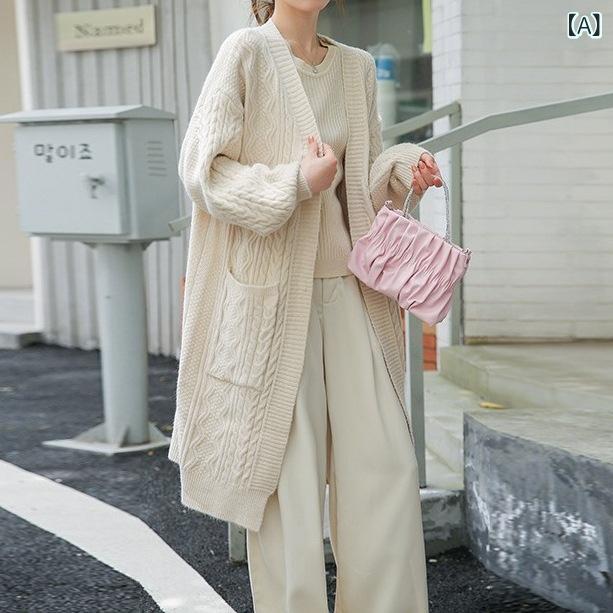 ジレー レディース 編み物 アウター 有線テレビ編み 朦朦たる 羽織り ゆったり 大層らしい大いさ 体型取りまかなう ロング丈 防寒 生あたたかい 重ね着 通学 通い 事務室 分かりやすい 無地 冬服 合わせ分かりやすい