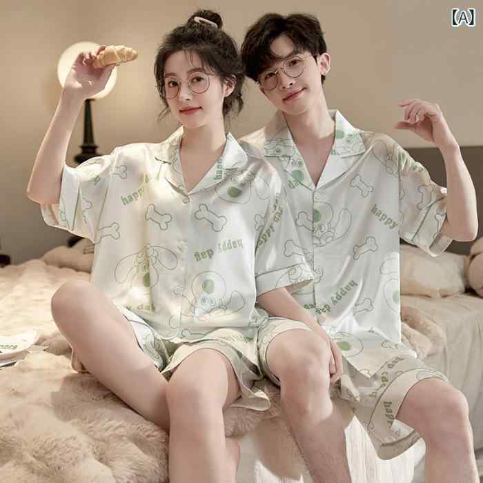 パジャマ メンズ レディース ペア 半袖 ショートパンツ セットアップ ルームウェア 夏用 薄手 吸湿速乾 通気性 涼感 上下セット 部屋着 寝間着 ギフト 贈り物 快適着脱 動きやすい