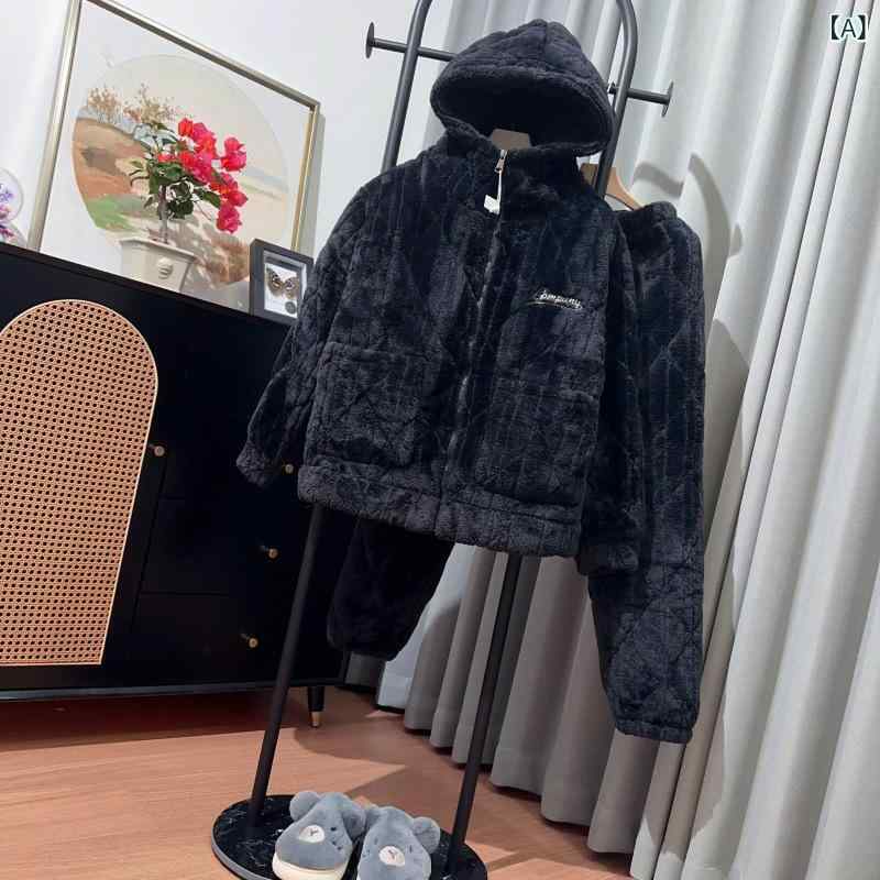 パジャマ メンズ レディース セットアップ 長袖 フード付き ジップアップ 裏起毛 厚手 防寒 上下セット あったか ルームウェア 部屋着 前開き 防寒着 保温性 暖かい 冷え対策 収納しやすい
