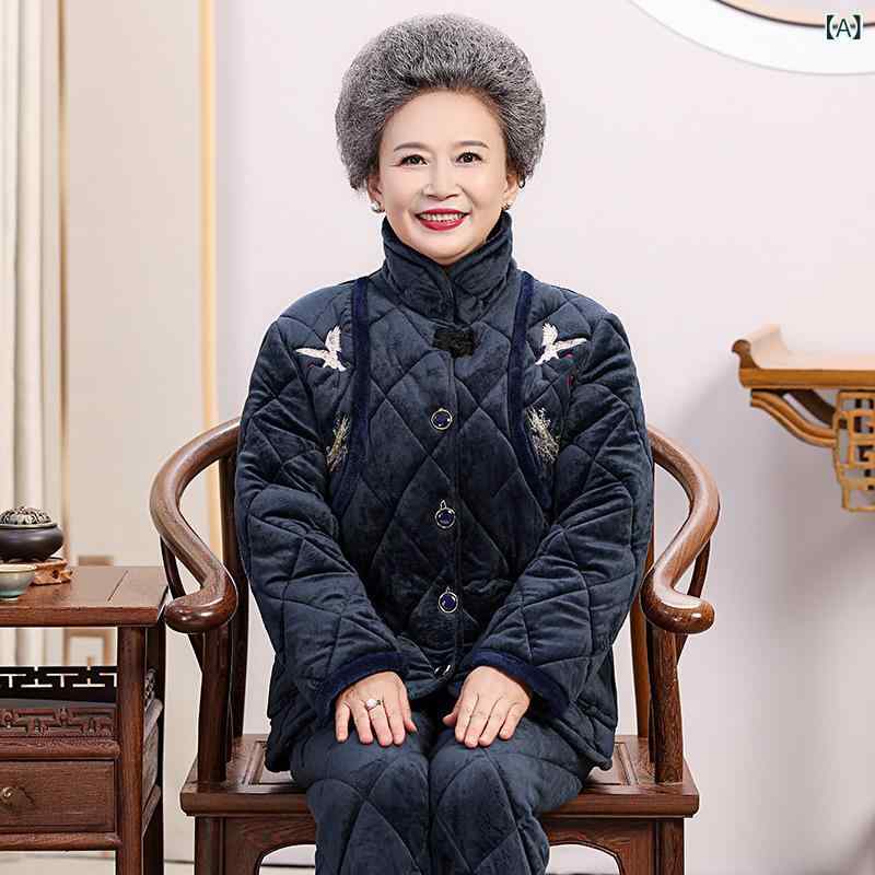パジャマ レディース セットアップ 上下セット フランネル 厚手 裏起毛 刺繍入り 暖か 前開き 部屋着 ルームウェア 冬用 襟付き ゆったり 防寒 保温 体型カバー 動きやすい 暖房効率重視 室内着