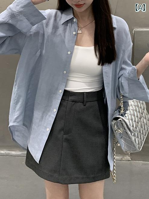 プルオーバー レディース 薄っぺら リネン混 長袖 無地 UVとり捨てる 紫外線打つ手 羽織り トップス 心地よい 冷やりとした 通気性 パステル色の 好いたらしい着心地 日焼押しとどめる 冷房装置打つ手 襟付き添い人 ゆったり たわい無い 伸び伸びする感