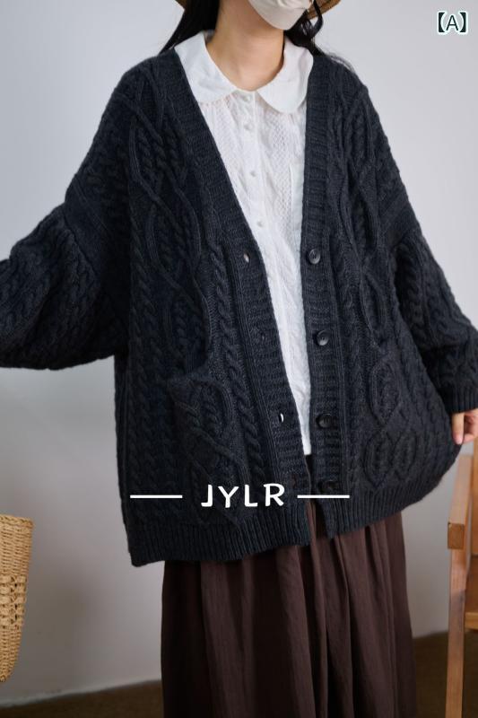 ジレー レディース 有線テレビ編み 編み物 Vのど首 朦朦たる 羊毛混 長袖 アウター 羽織り ゆったり 体型取りまかなう 重ね着 秋冬 デイリー 心地好い 生あたたかい 防寒 今めかしい 羽織り分かりやすい