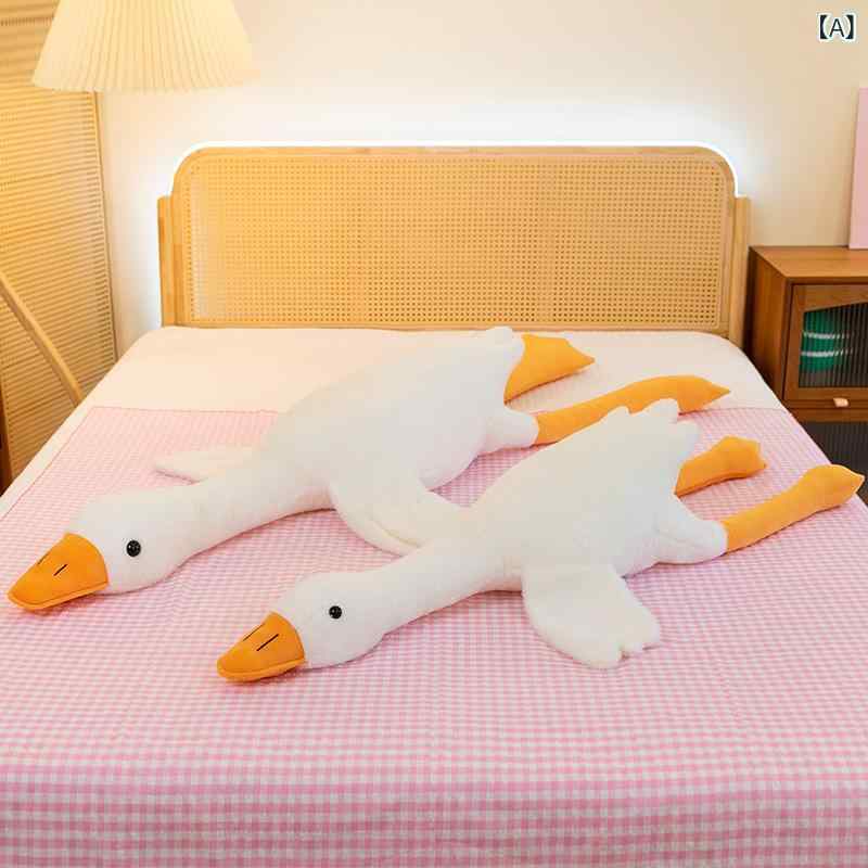 ぬいぐるみ グース 抱き枕 大きめ クッション ふわふわ 癒し系 アニマル 枕 もっちり 柔らかい 肌触り抜群 部屋 インテリア 子供 大人 誕生日 ギフト 贈り物 添い寝枕 癒しグッズ 横向き寝 抱きつき枕