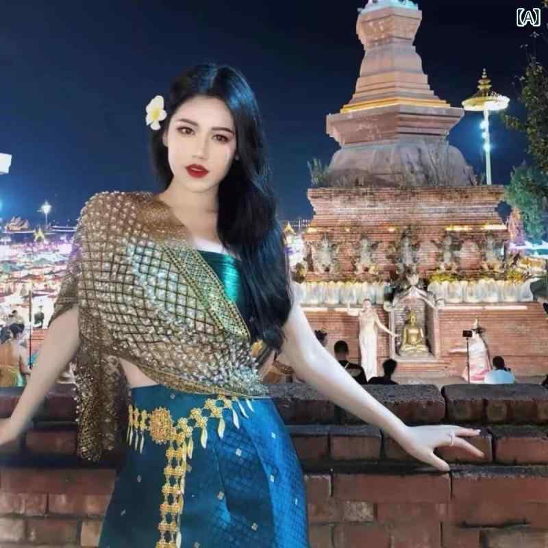 民族衣装 レディース セットアップ 3点セット ?族ダンス服 華やか 舞台衣装 写真撮影用 旅行衣装 動きやすい 民族風 エスニック調 発表会 イベント 練習着 コスプレ衣装 鮮やか 華麗 ダンスウェア