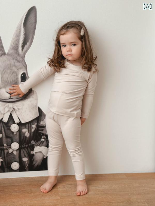パジャマ キッズ 子供服 上下セット 長袖 インナーウェア 保温 防寒 部屋着 ルームウェア セットアップ コットン素材 伸縮性 通気性 収納しやすい 男女兼用 通園 通学 柔らかい 冬用 アンダーウェア