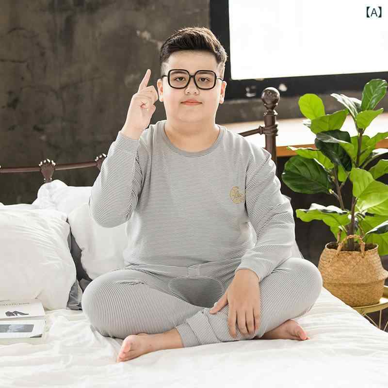 パジャマ セットアップ キッズ 男の子 インナーウェア 上下セット コットン素材 厚手 ロングパンツ クルーネック 肌着 防寒 子供用 ルームウェア 部屋着 暖か 動きやすい 保温通気 普段着 通学 通園