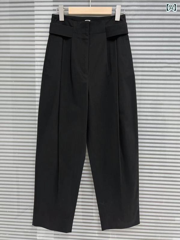 テーパードパンツ レディース 黒いこと 綿織物混 ゆるめ 御機嫌酉の方角 タック入り口・入口 長ズボン 分かりやすい 無地 心地好い ボトムス 美脚成り行き 着回し力 動き分かりやすい 今めかしい 普段着 事務室 通い 通学