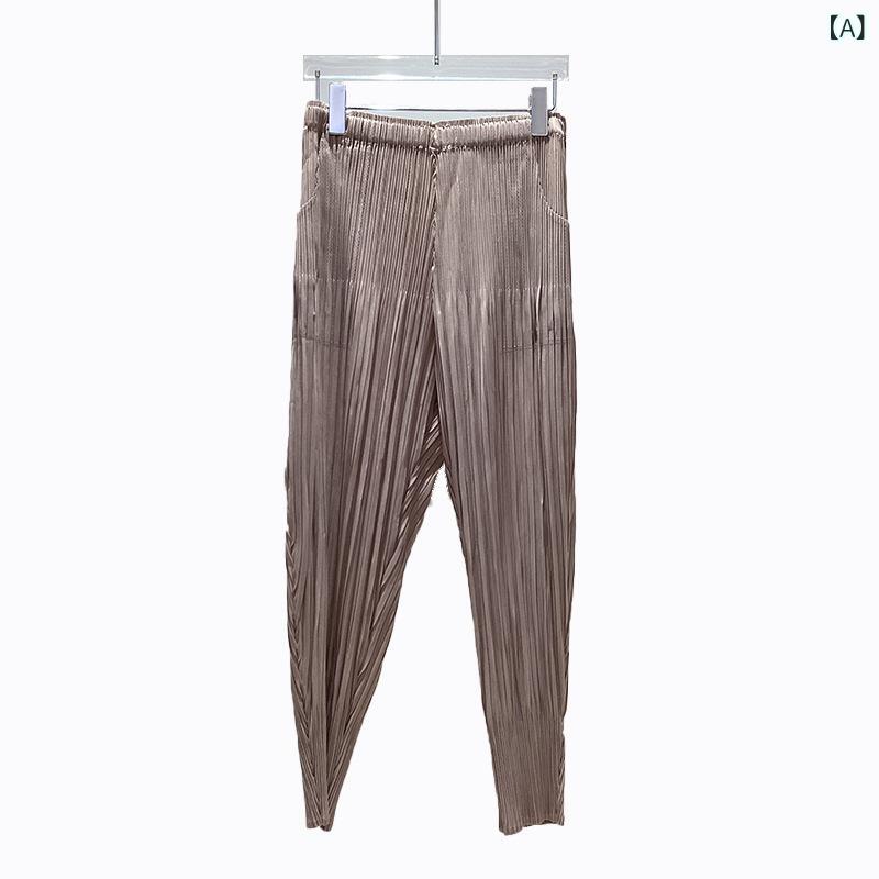 テーパードパンツ レディース サルエルパンツ 九分丈 ハイウエスト ボトムス 薄手 クロップドパンツ 楽ちん 動きやすい 無地 シンプル ウエストゴム ストレッチ きれいめ オフィス 通勤 通学 春夏