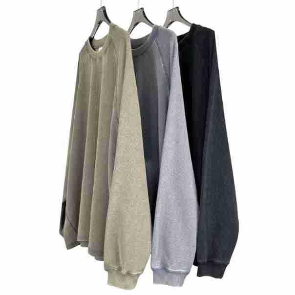 Tシャツ メンズ レディース 長袖 ワッフル生地 無地 ドロップショルダー オーバーサイズ 厚手 コットン混 トップス ユニセックス インナー 普段着 動きやすい シンプル 秋冬 重ね着 快適 通気性 柔らかい 部屋着