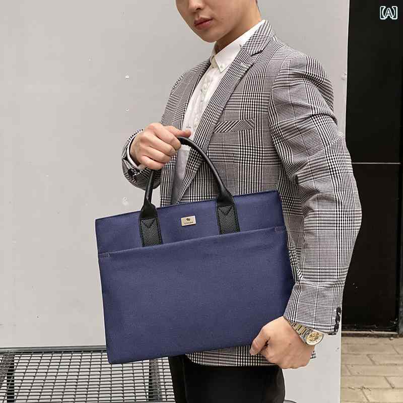 書類バッグ メンズ ビジネスバッグ キャンバス素材 マチあり 手提げ 大容量 持ち運びやすい 書類入れ A4サイズ収納 通勤 通学 会議用 展示会 販促品 ノベルティ 丈夫な帆布 多機能バッグ ファイル収納