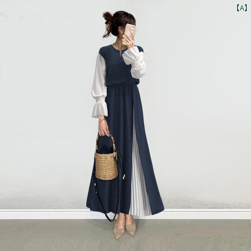 衣裳 レディース 長袖 ロング丈 うつり変わり シフォン 異原料品 二人組 花苞袖 好いたらしいめ 伸縮酉の方角 ギャザー ゆったり 影ぼうし 体型取りまかなう 動き分かりやすい 通い 事務室 会う約束 秋服 春服