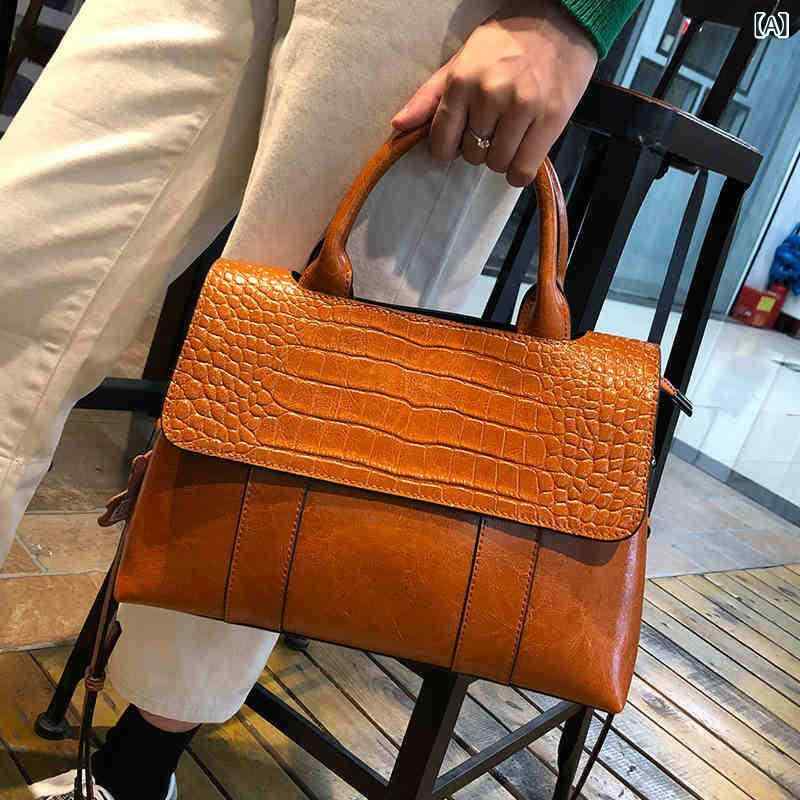 トートバッグ レディース 牛皮原料品 2way ショルダーバッグ クロコダイル型押し 大電気容量 ハンドバック なめし革調 独立独歩式 通い 通学 旅する 肩かけ 鞄 曲がった掛け 納めるし分かりやすい