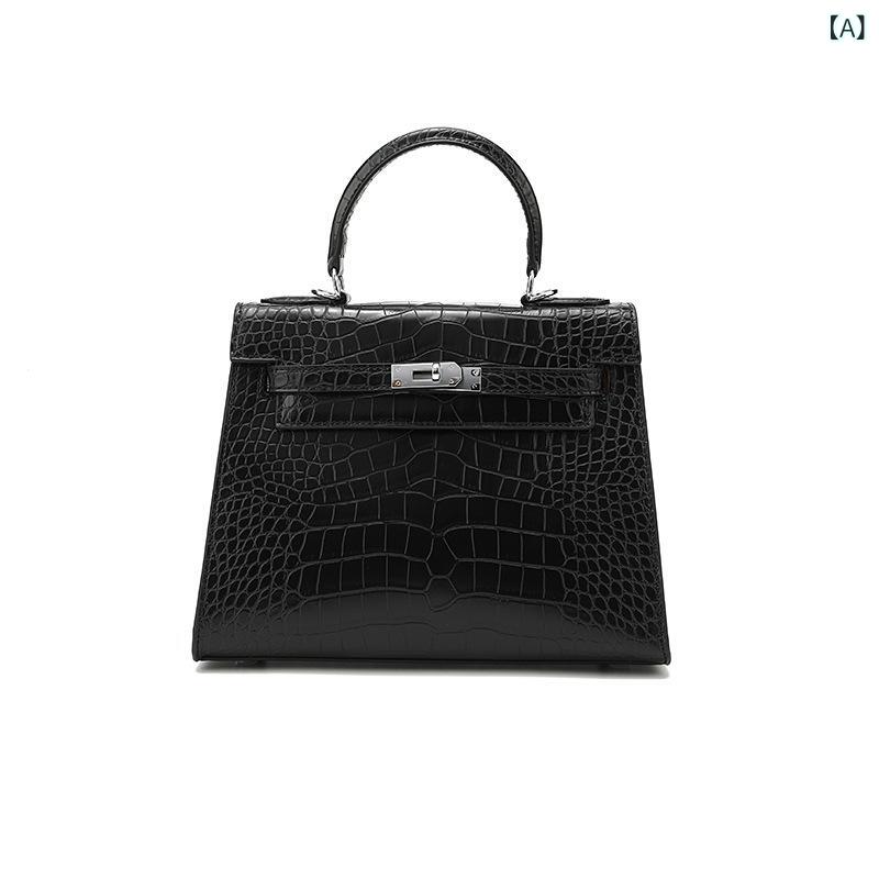 ハンドバッグ レディース ショルダーバック 2way クロコダイル型押し レザー調 バッグ 鞄 かばん 肩掛け 斜め掛け おしゃれ 通勤 通学 収納しやすい デイリー 多機能 シンプル