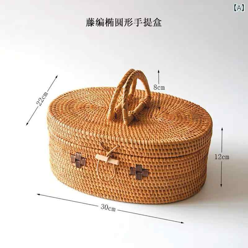 茶盤 レディース 茶具収納箱 手提げ籠 藤編み 素材 バスケット 収納トレイ 茶道道具入れ 持ち運び便利 おしゃれ 和風 卓上整理 通気性抜群｜やすらぎマーケット