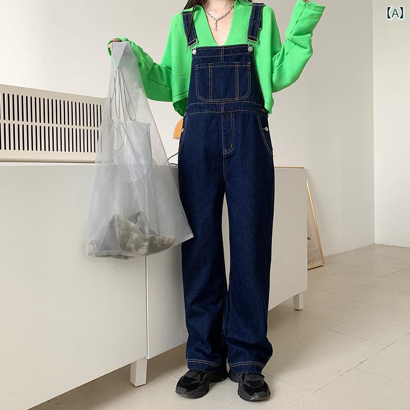 サロペット レディース デニム ワイドパンツ オーバーオール つなぎ ジーパン 伸縮性 ストレッチ ボトムス ジーンズ ゆったり カジュアル 着回し 体型カバー ストレスフリー 動きやすい