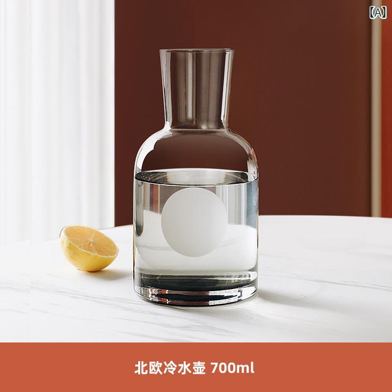 ガラスポット 耐熱ガラス 水差し 冷水筒 麦茶ポット ティーポット ガラス製 北欧 シンプル おしゃれ 卓上用 キッチン用品 大容量 使いやすい インテリア 洗いやすい 家族用 冷蔵庫｜やすらぎマーケット