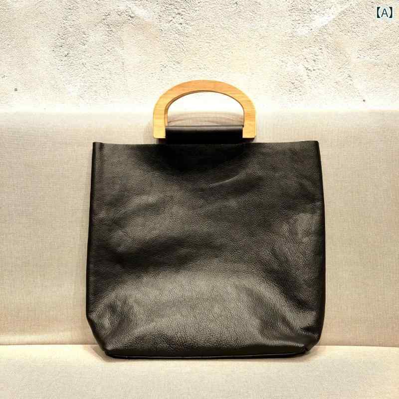 トートバッグ レディース 革なめし革 牛皮原料品 木材手持ち部分 手提げ 鞄 ハンドバック 御膳上等感のある質感 分かりやすい 成年者 通い 通学 フォーマル 納めるし分かりやすい 大電気容量 独立独歩型 今めかしい デイリー