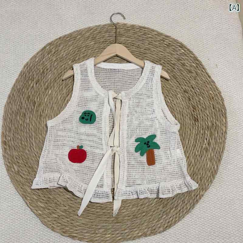 ニットベスト レディース ベスト プルオーバー ノースリーブ レース刺繍 透かし編み Vネック 重ね着 トップス カジュアル ゆったり 体型カバー レイヤードコーデ 重ね着しやすい 季節の変わり目｜やすらぎマーケット